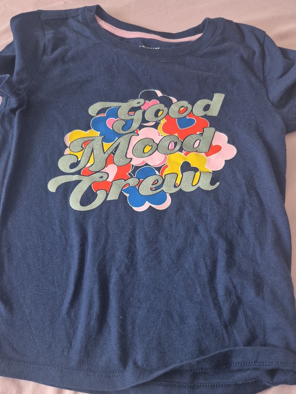 Epic Threads Navy 'Good Mood Crew' Floral Graphic Tee